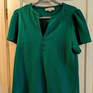 Loft kelly green flowy sleeve top